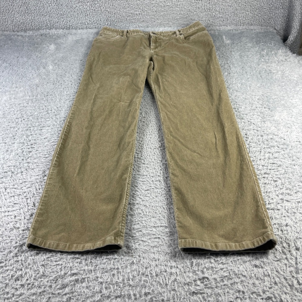 J. Jill Authentic Fit Corduroy Pants Womens 12 Petite Tan Khaki Straight Leg